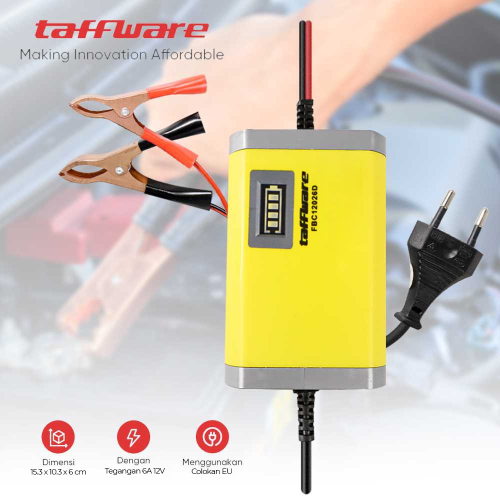 Portable Motorcycle Car Battery Charger 6A/12V -OMRS1BYL  Yellow