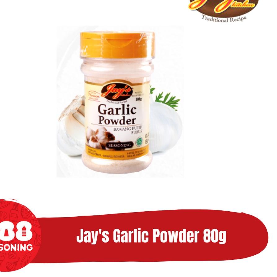 

Terlaris JAY'S JAYS GARLIC POWDER (Bawang Putih Bubuk) 80g serbuuu !