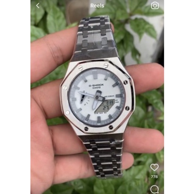 Jam tangan casioak custom GA-2100 GA 2100 whitetiffany original