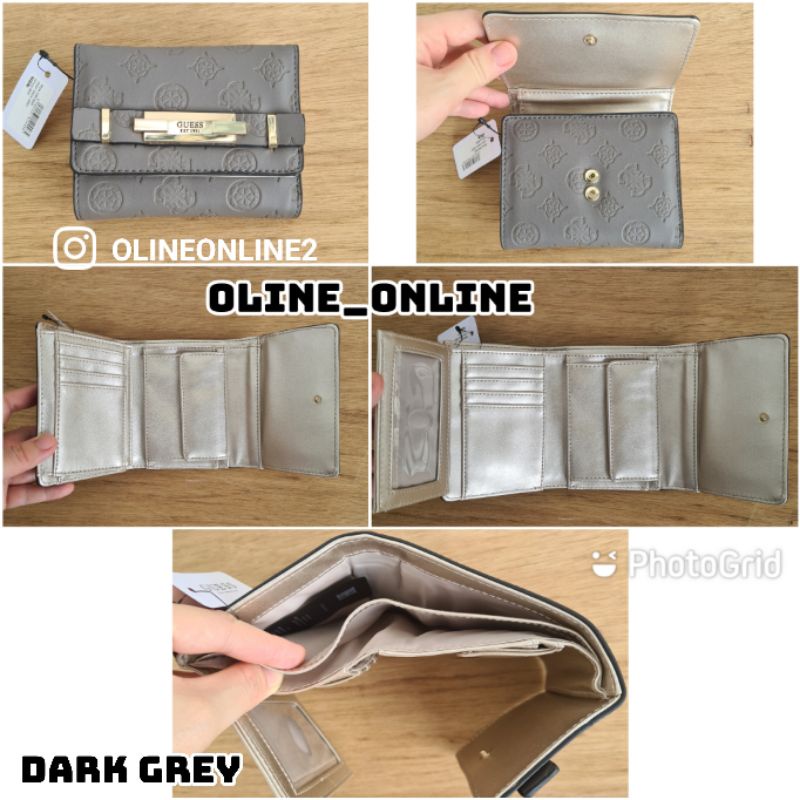 dompet bea lipat tiga trifold wallet gb small size roomy wallet wanita women fashion terbaru gold black emboss grey pink beige grey light grey croco gs flower 4g