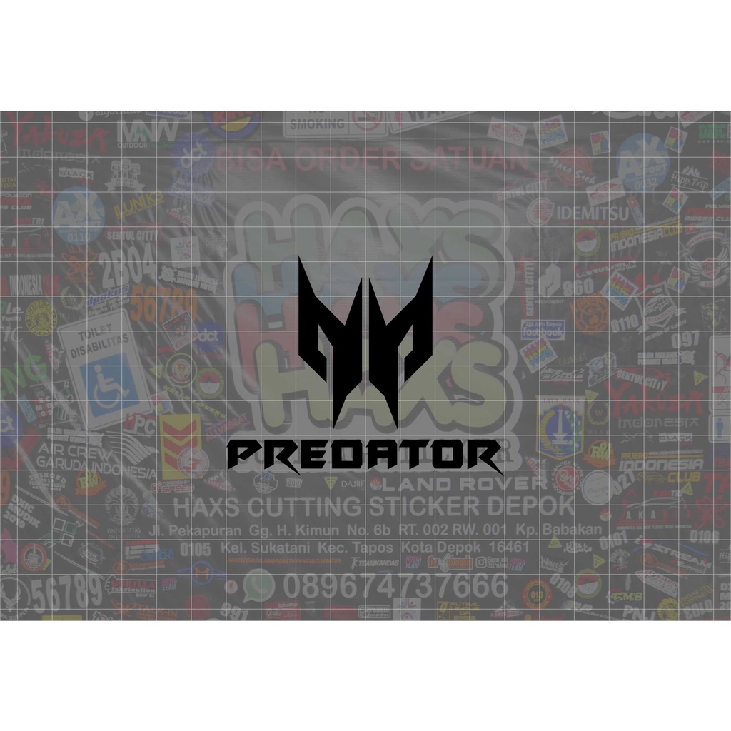 Cutting Sticker Logo Predator Ukuran 8 Cm Untuk Motor Mobil V1