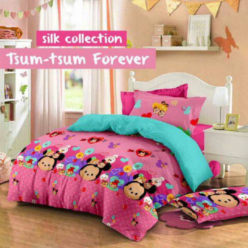 Sprei Katun Jepang Single Ukuran 120x200x30cm Tinggi 30cm Lembut Halus Nyaman Motif Anak