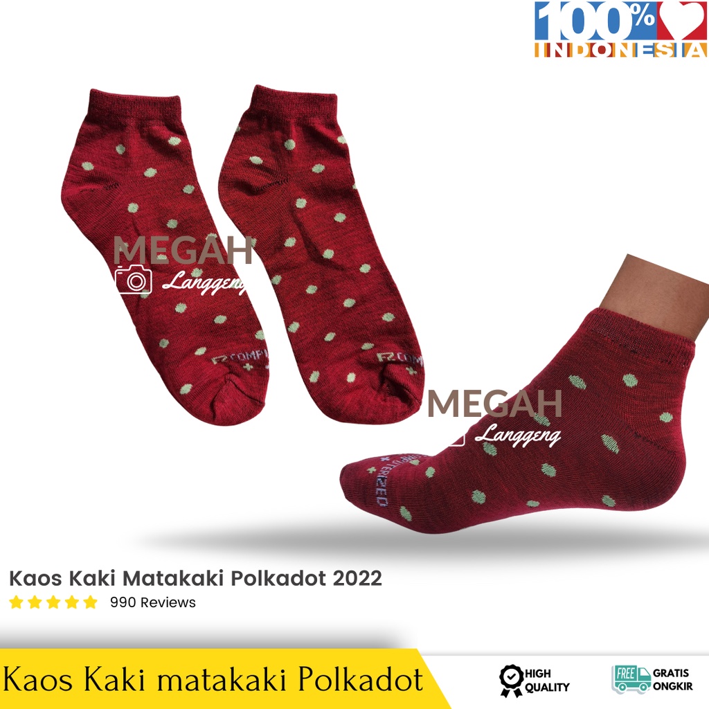 (Paket Hemat 12 Pasang) Kaos Kaki Mk POLKADOT -  Kaos Kaki Pendek Matakaki Pria Wanita Dewasa - Kaos Kaki Pendek Pelangi -Kaos Kaki Semata Kaki Polos - Kaos Kaki Semata Kaki Wanita - Grosir Kaos Kaki Pendek Semata Kaki Pria / Wanita Premium