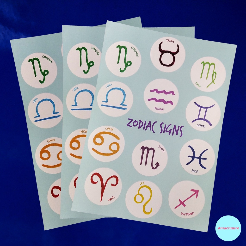 

[AMACHUURE] Stiker Zodiac Signs