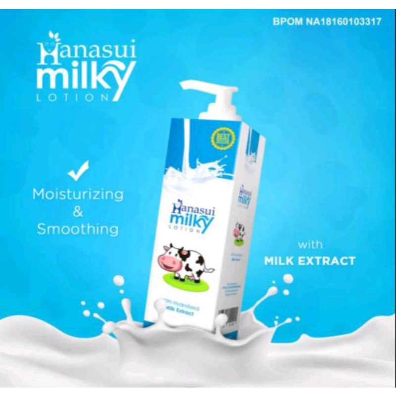 Hanasui Milky Lotion With Milk Extract 240 ml / Hand and Body Lotion Milk Moisturizing