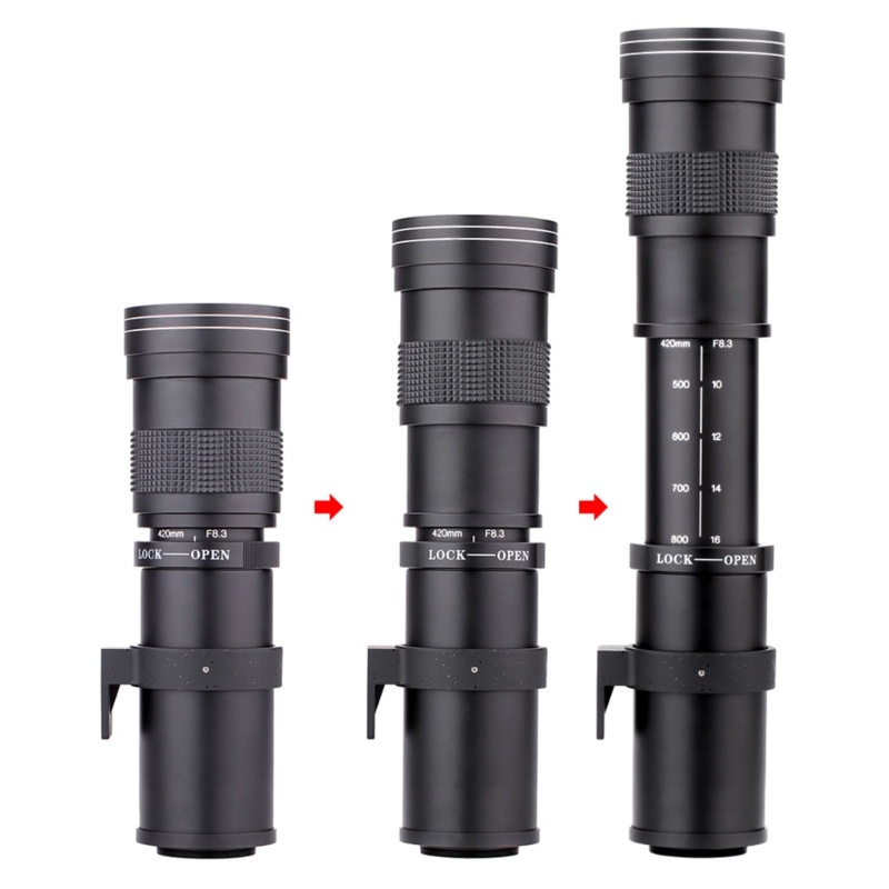 Lensa Telefoto Zoom F / 8.3-16 Ukuran 420-800mm Untuk Kamera DSLR