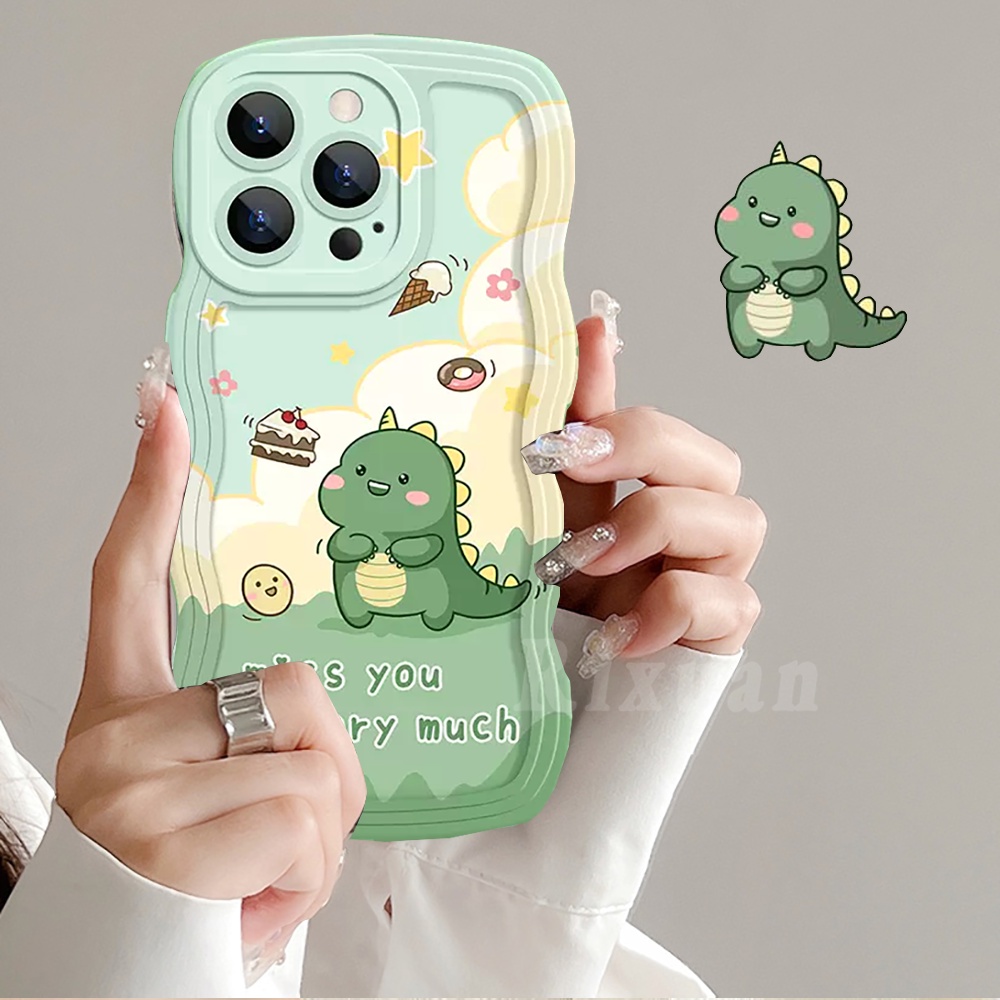 Soft Case TPU Motif Dinosaurus Untuk iPhone 11 13 12 14 Pro MAX 7 8 Plus 6 6s Plus XR 14 Plus X XS MAX SE 2020