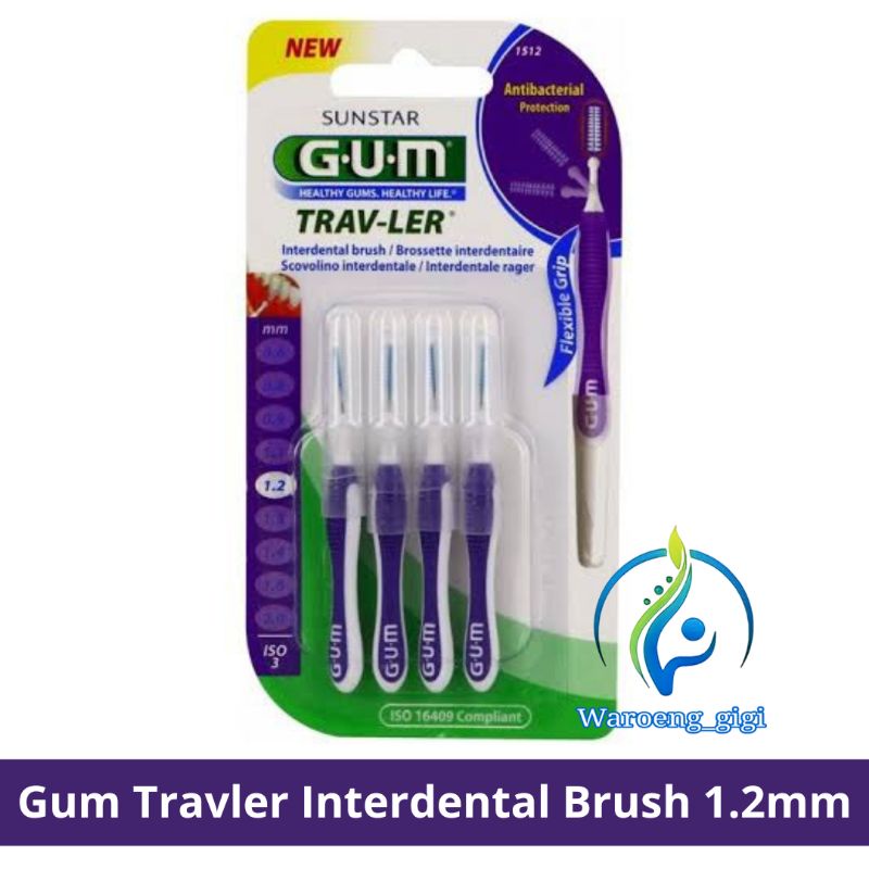 GUM Interdental Brush Trav Ler Travler 1.2mm (Ungu Tua)