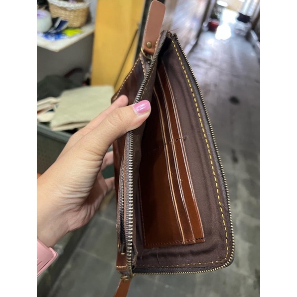 Dompet Panjang Kulit Asli NR Coklat tua