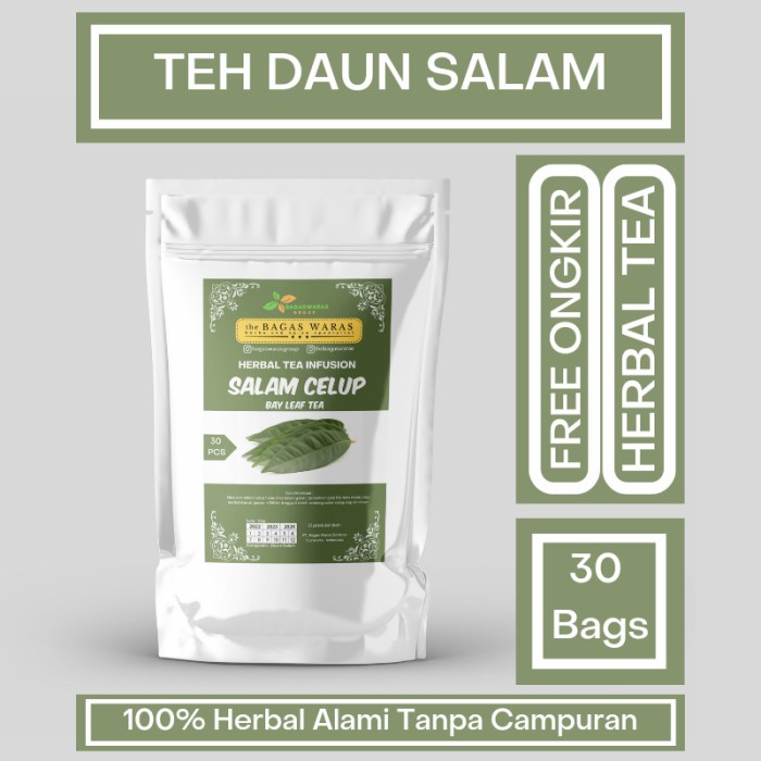

ORIGINAL MURAH teh daun salam herbal kering isi 30 bags