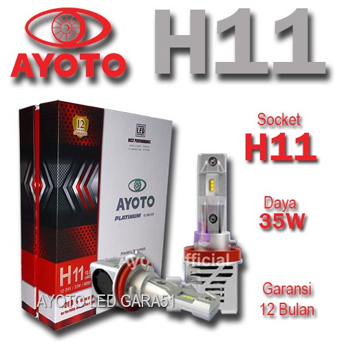 Lampu LED mobil utama headlamp foglamp AYOTO H11 watt 35 - A1 H11 SET