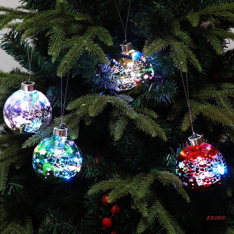 6 Pcs Liontin Gantung Dengan Lampu LED Tenaga Baterai Untuk Dekorasi Pohon Natal