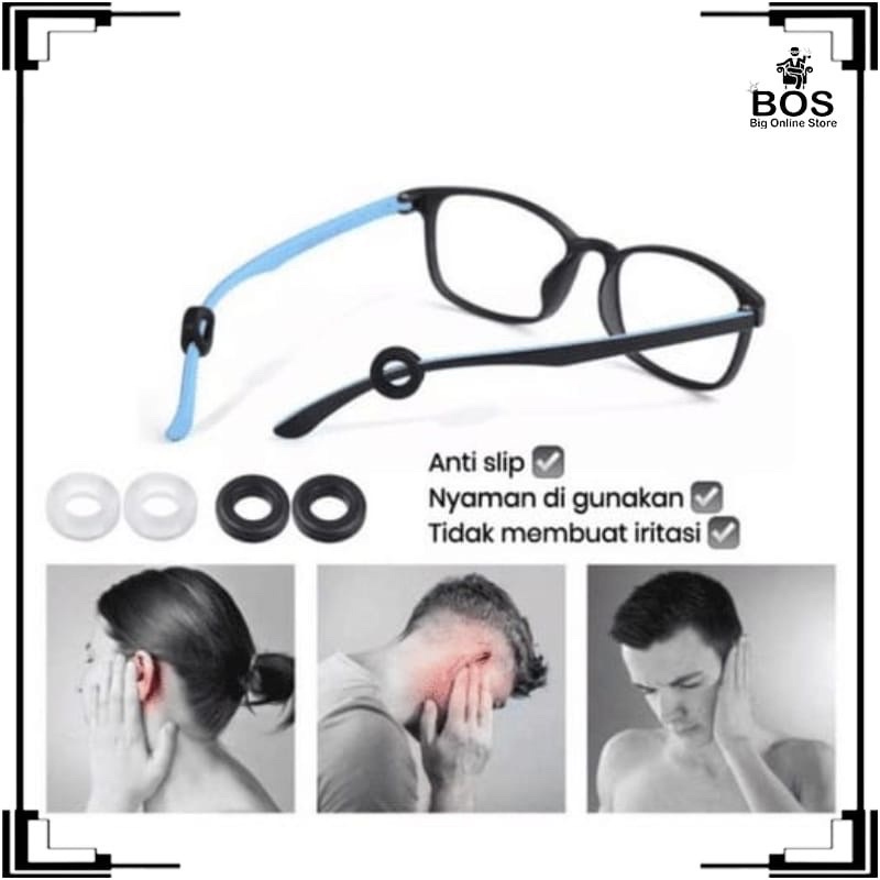 BOS - EARHOOK PENGAIT KACA MATA SILIKON BULAT 1pasang = 2pcs | KARET KACAMATA GLASSES