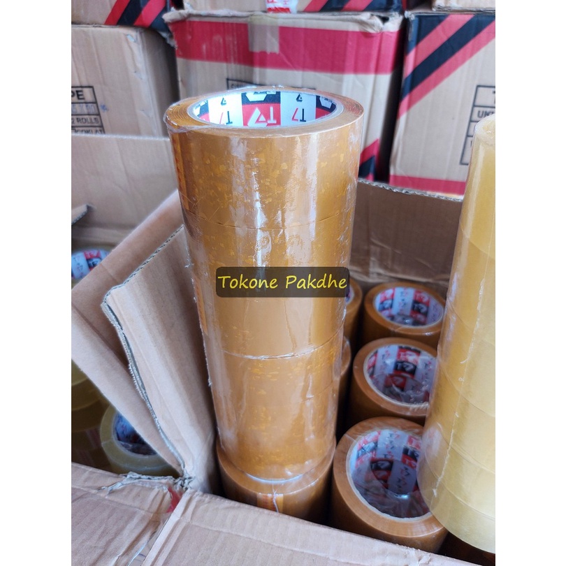 

1 SLOP isi 6 Lakban Cokelat Bening
