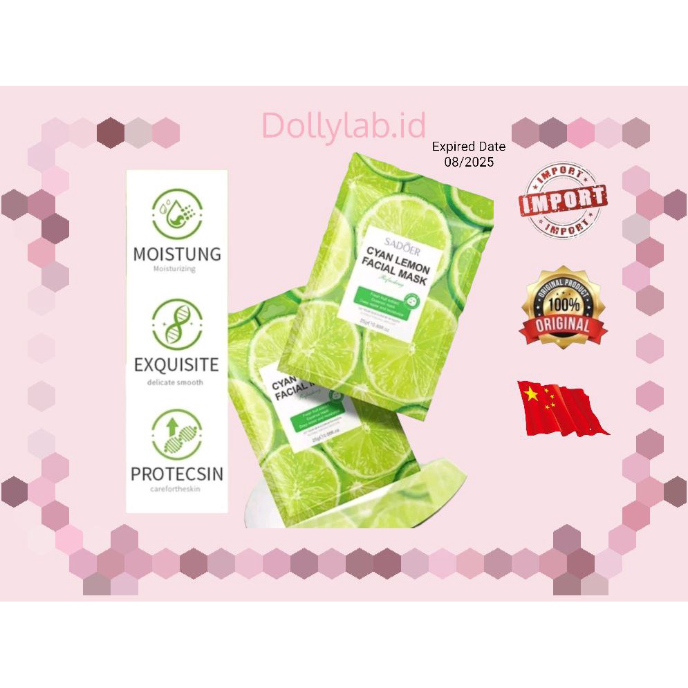 SADOER New Plant Mask Series Fruits Masker Wajah Menghaluskan Dan Melembabkan Kulit Wajah EM026