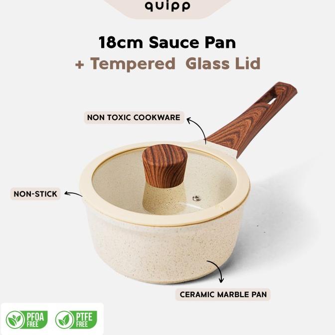 BISA COD Quipp Marble 18cm Ceramic Saucepan | Panci Keramik Anti Lengket /PERALATAN MASAK SET/PANCI 