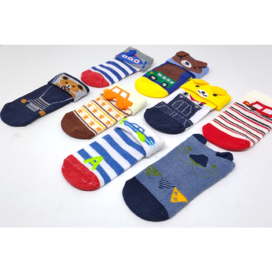 3 PASANG KAOS KAKI BAYI MOTIF CUTE ANIMAL 3D IMPORT USIA 0-12 BULAN