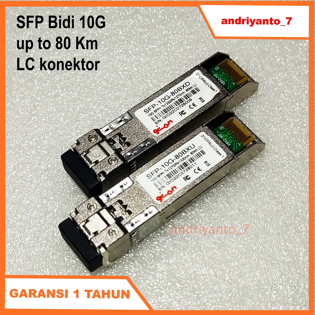 SFP+ 10G BIDI compatible Cisco Mikrotik Juniper 70-80Km LC