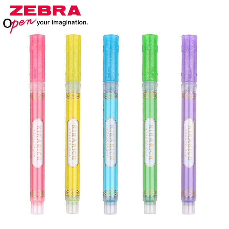 

Zebra Kirarich Glitter Highlighter Fluorescent Colors Penanda Berwarna Kertas
