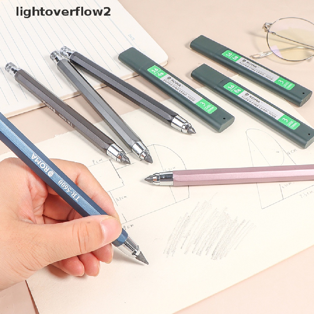 (lightoverflow2) Pensil Mekanik Otomatis 5.6MM + Arang Graphite 4B 6B 8B