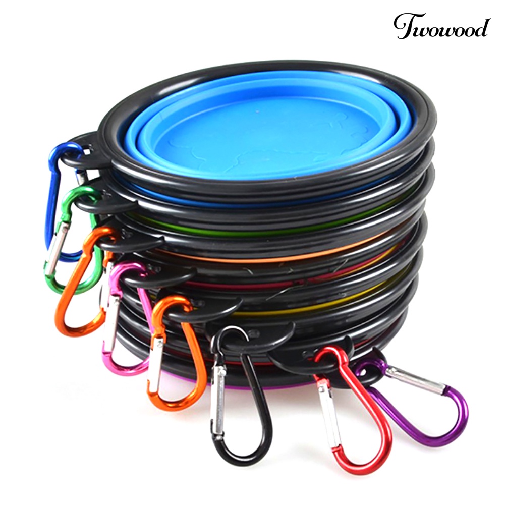 2 in 1 Mangkok Makan Dan Minum Anjing Peliharaan Portabel Model Lipat Untuk Travel