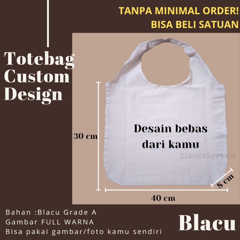 Totebag Custom Vintage Blacu Satuan (40×30×8cm)