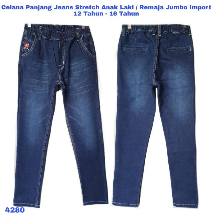 Celana Jeans Stretch Anak Laki Jumbo 13- 16 Tahun Denim Anak Tanggung