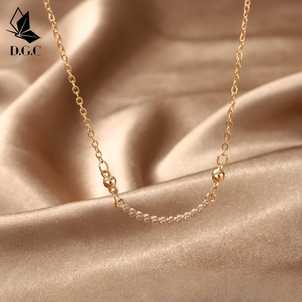 ✅COD Kalung Titanium Wanita Fashion Perhiasan Emas Nama Dewasa Aksesoris Rantai Berlian Hati Liontin Anti Karat D066-D017