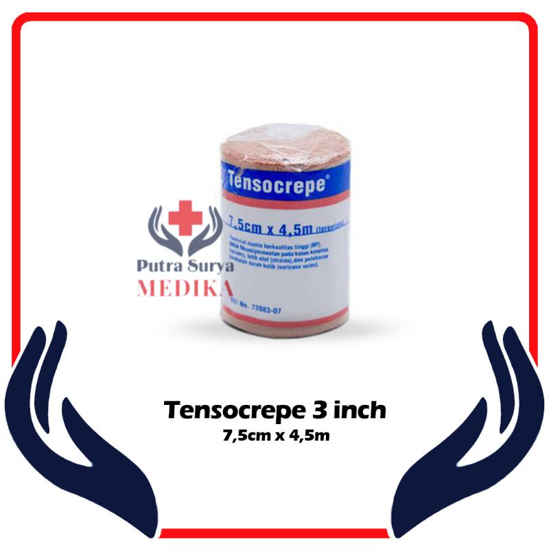 Tensocrepe Elastic Bandage 3inch | Perban Elastis 7.5cm x 4.5m