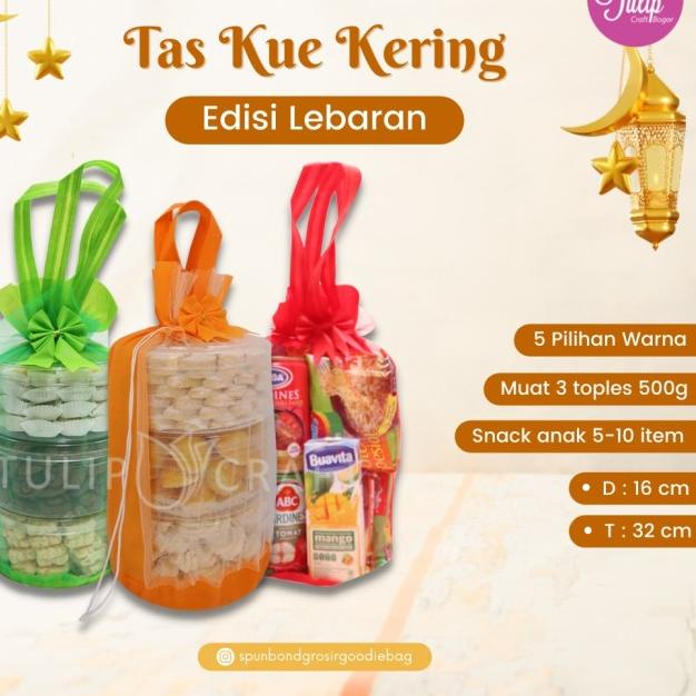 GRATIS ONGKIR✅Per 12pc Tas Toples Kue kering Spunbond - muat 3 toples 500gr an|SQ9