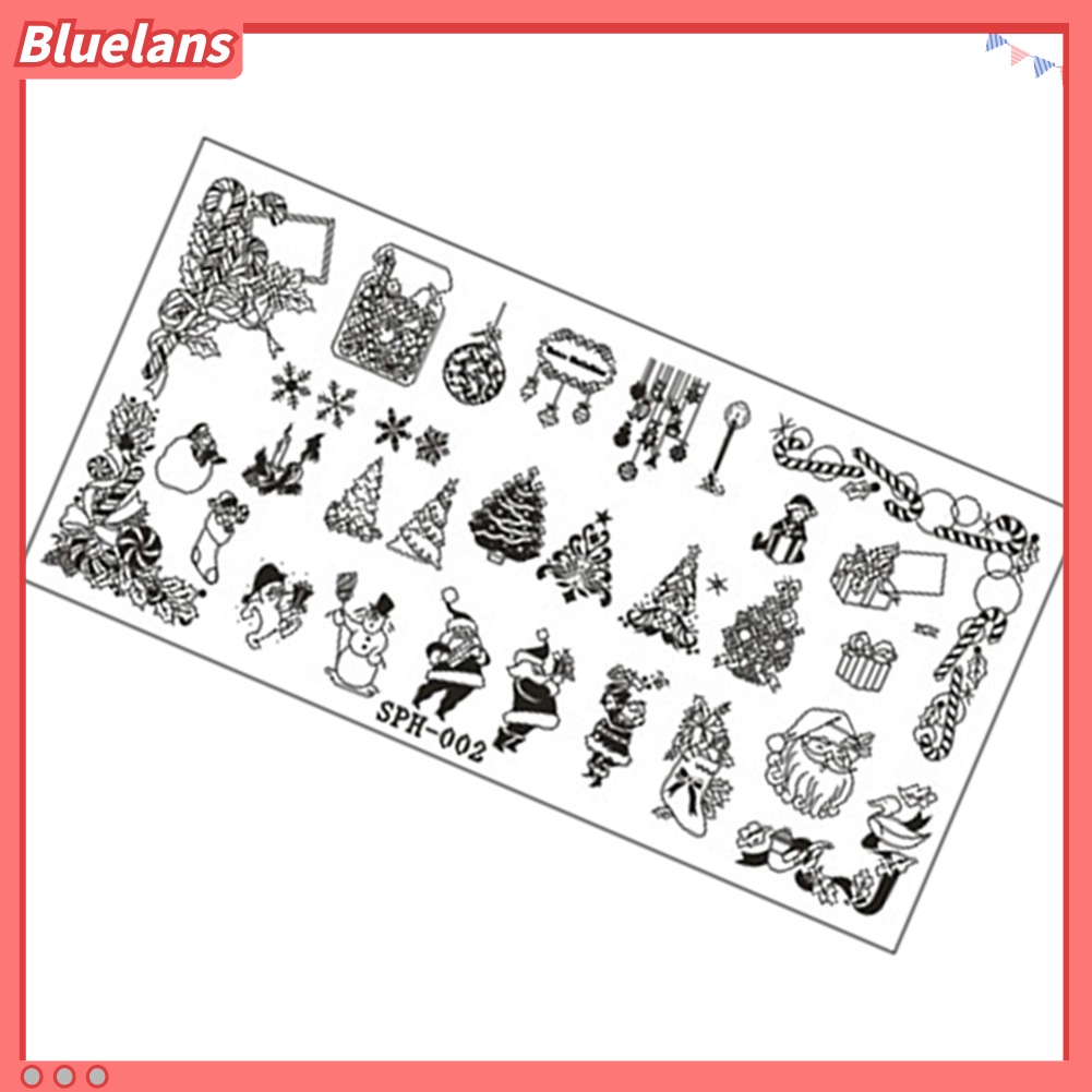 Plat Template Stempel Nail Art Motif Natal Untuk Manicure