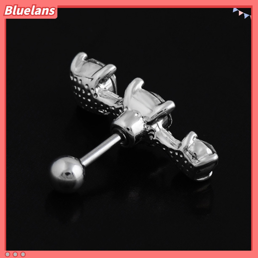 1 Pc Anting Stud Tindik Tulang Rawan Telinga Bentuk Barbel Kubik Zirkonia Untuk Wanita