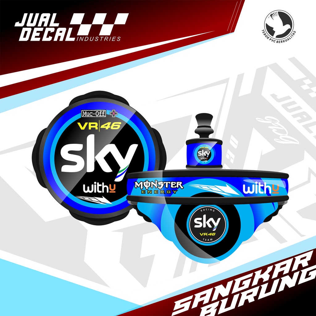 Stiker Decal Tebok Sangkar Lovebird SKY Kandang Batman MotoGP Series Bulat PVC Lovebird Variasi