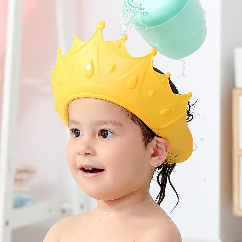 NEW!! Topi Keramas Bayi Anak Crown Baby Shower Cap Topi Mandi Balita Mahkota Pelindung Mata Kepala Anak Silikon - Topi Keramas Topi keramas anak mandi wanterproof / Topi Keramas Anak / Topi Mandi Bayi / Baby Shower Cap / Baby Shampoo Cap topi keramas mahk