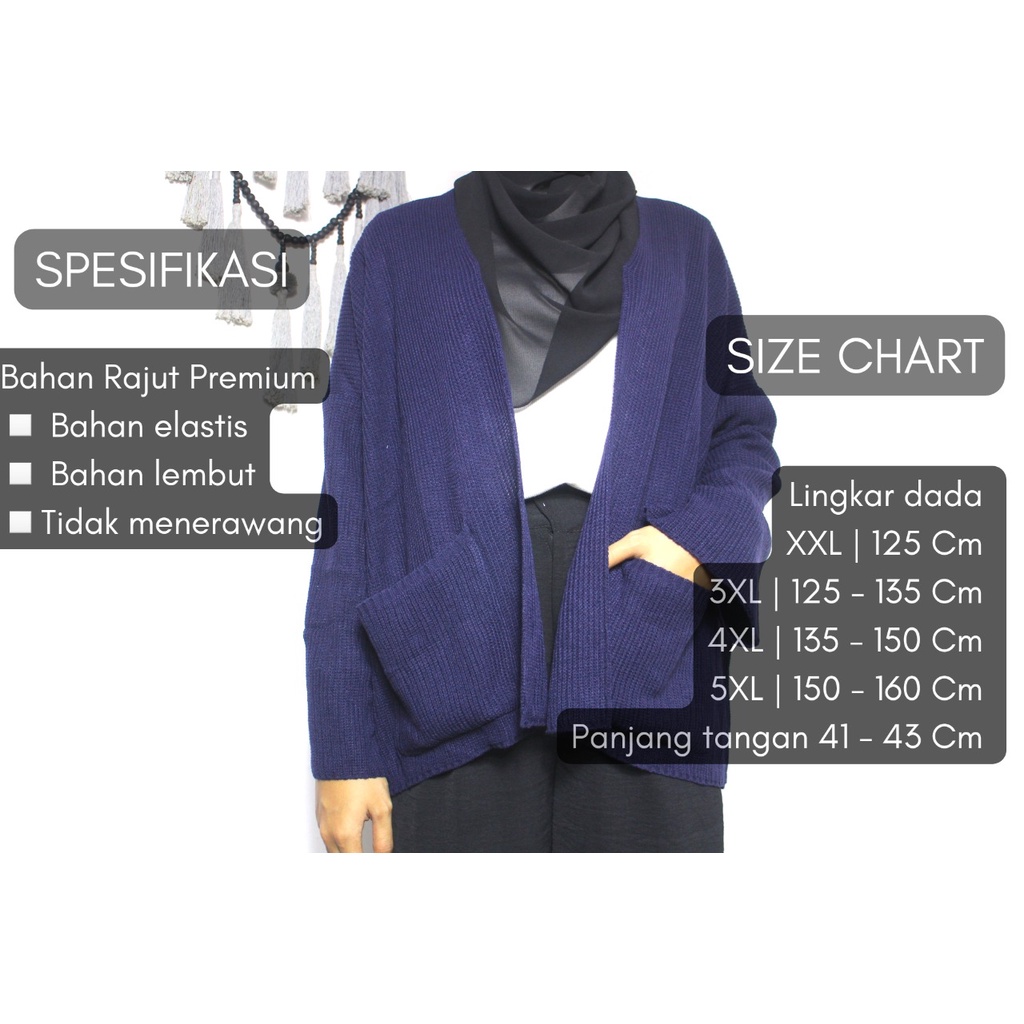 [BEST SELLER] CARDIGAN RAJUT OVERSIZE JUMBO BIG SIZE - BISA COD