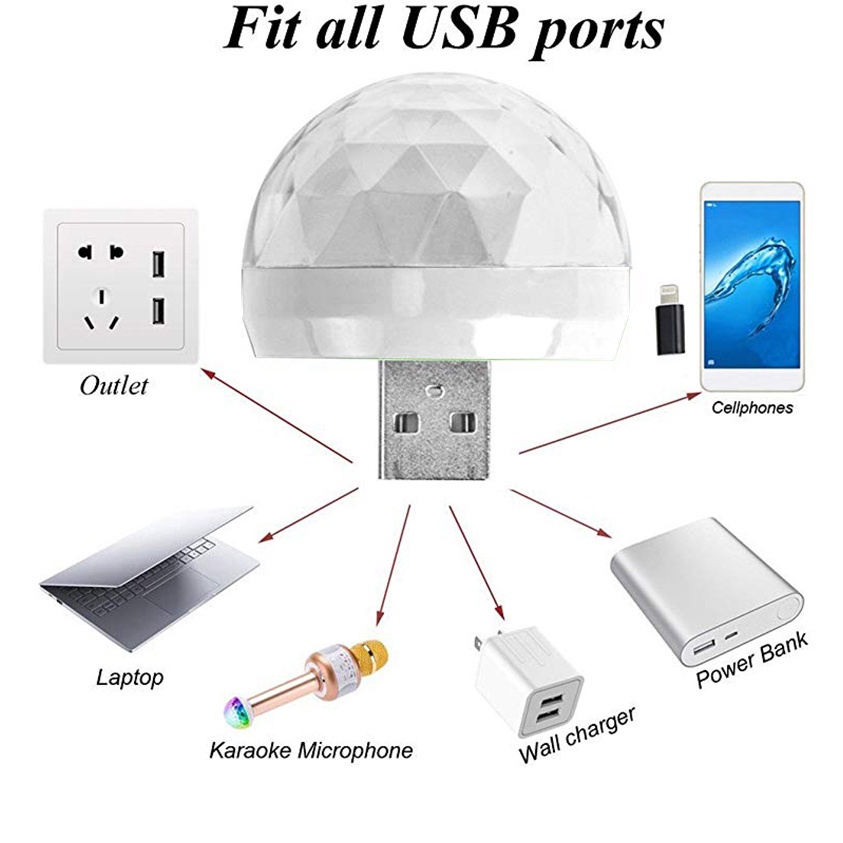 Lampu suasana mobil LED USB Mini/lampu panggung warna RGB lampu ajaib/Suasana romantis ruang tamu &amp; Pesta &amp; langit-langit dekorasi lampu malam LED