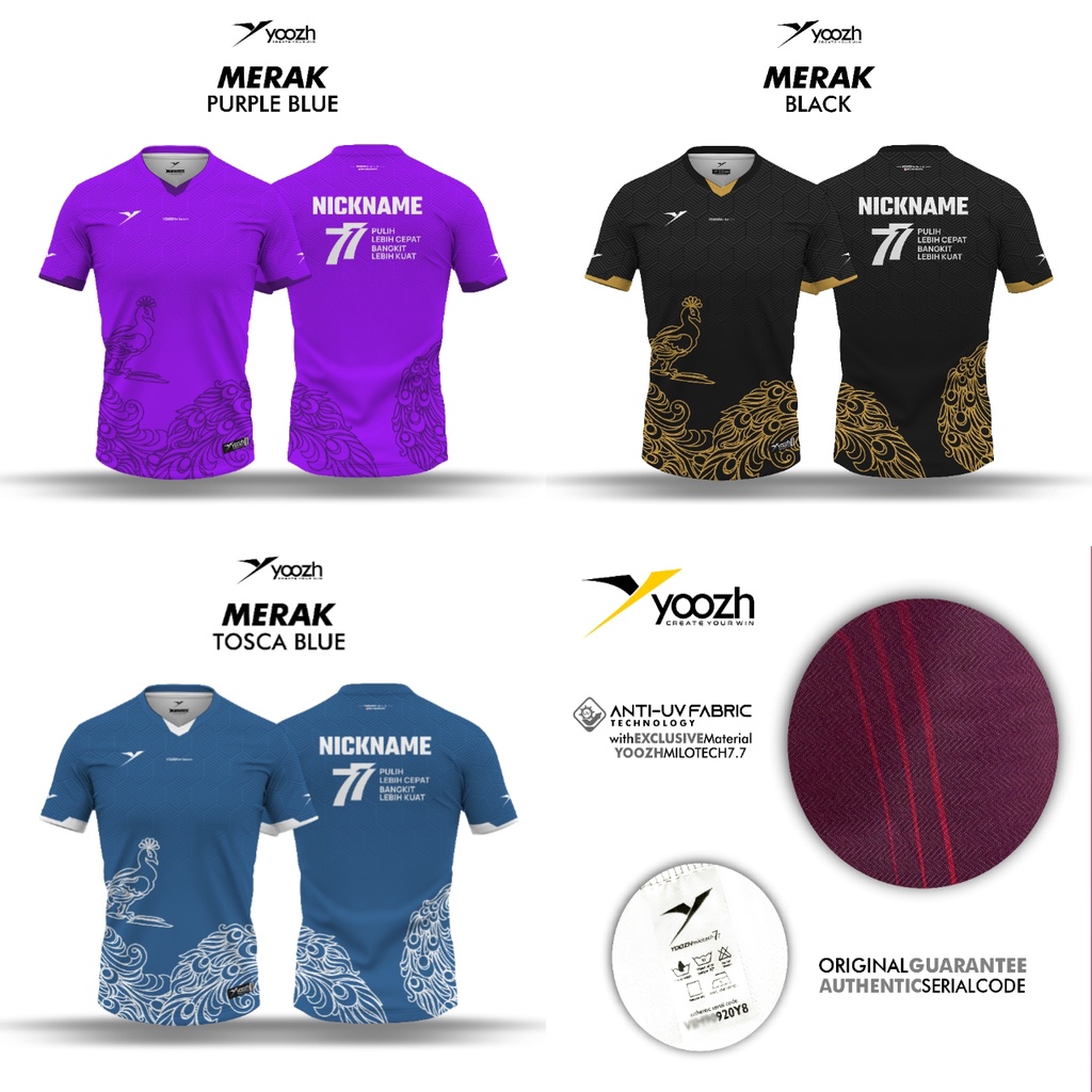 Nemeziz badminton YOOZH Merak  TOSCA custom kaos badminton yoozh original