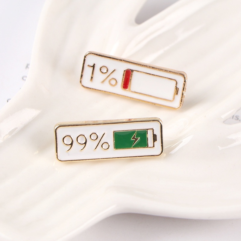 Bros Pin Enamel Bahan Metal 1% 99% Electricity Gaya Vintage Untuk Dekorasi Pakaian