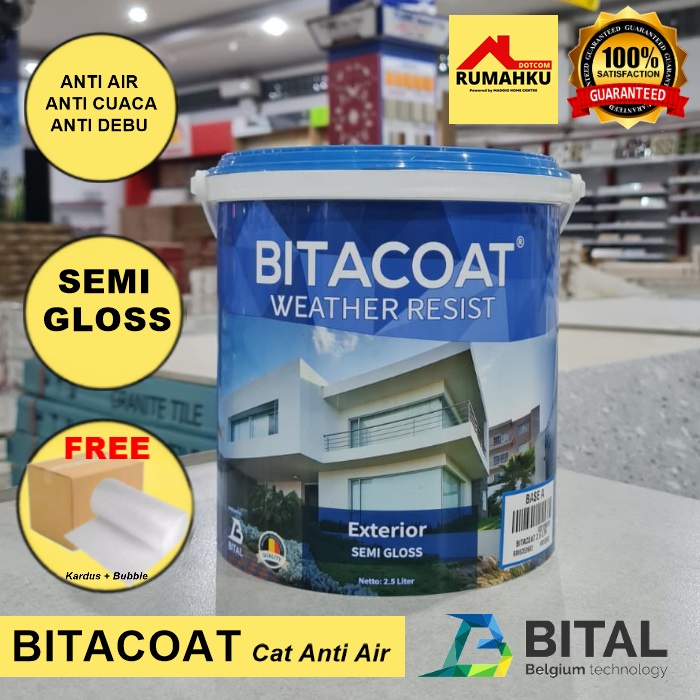 CAT TEMBOK EKSTERIOR - CAT DINDING EKSTERIOR  - CAT EKSTERIOR BITACOAT RESIST 2,5L - BITAL