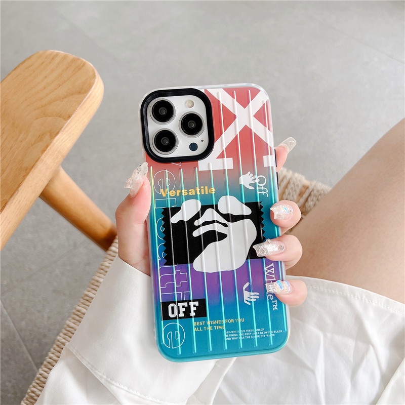 Soft Case TPU Motif Graffiti OFF WHITE 3D Untuk IPhone 13 12 11 Pro Max