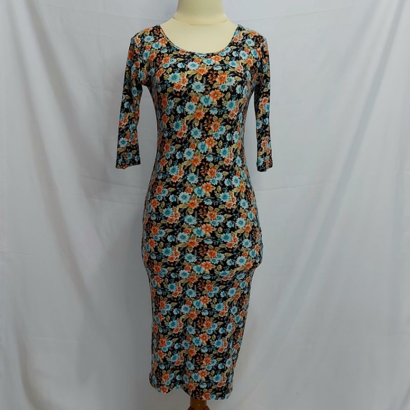 PL Dress Bodycon Bunga bunga