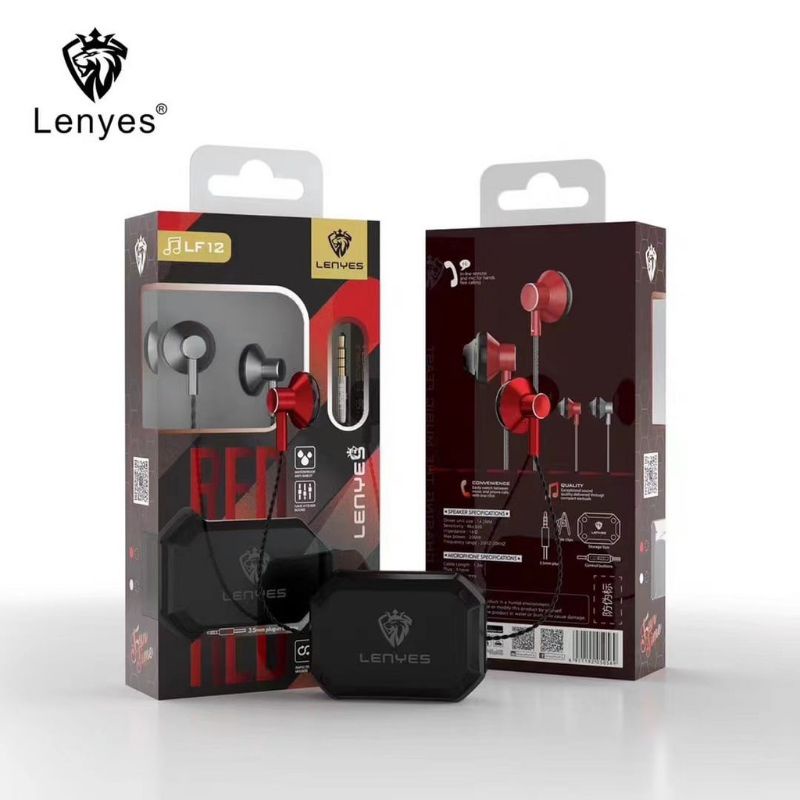 Lenyes headset LF12 gaming in ear hifi stereo earphone extra bass with handfree microphone 3.5mm Original