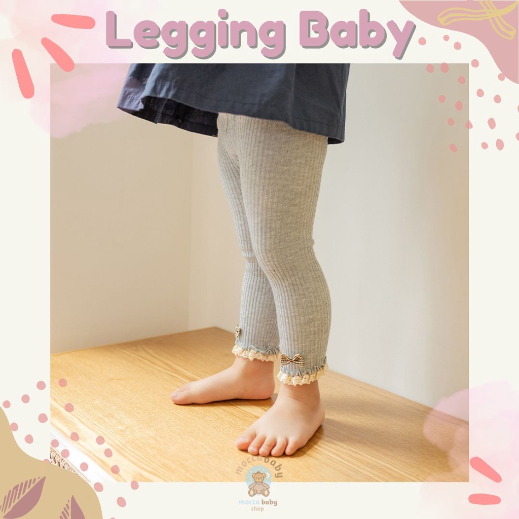 MBSS - LEGGING JOEY Legging buka kaki bayi / anak import motif warna polos