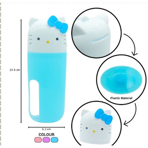 [200gr] LT- H117 - TEMPAT SIKAT GIGI HELLO KITTY - TRAVEL SET Toothbrush Holder Tempat Odol dan Sikat Gigi Kamar Mandi Model UNIK