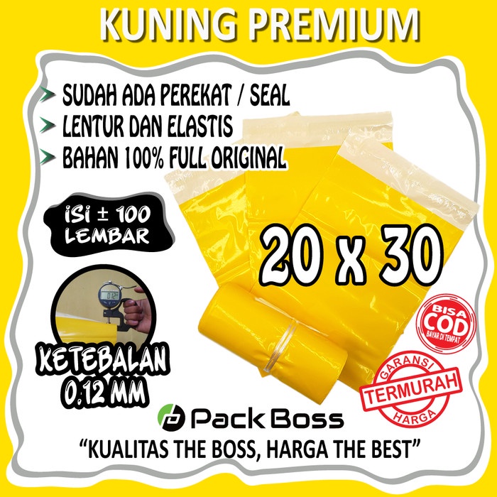 

Mudah Polymailer Kuning Premium 20X30 Langsung Pabrik Tebal Dan Halus Hemat