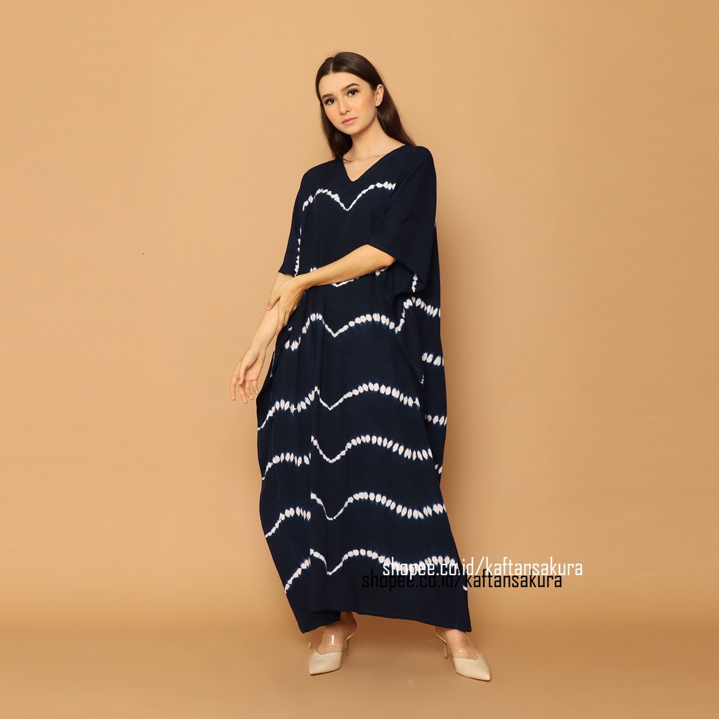KAFTAN TIE DYE RAYON BALI fashion wanita hijabers kekinian model lengan kalong