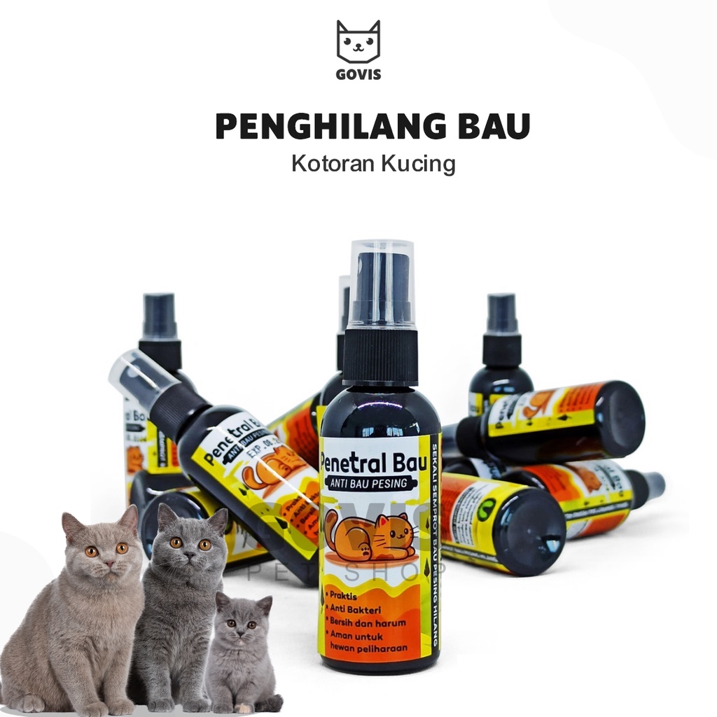 Govis Penghilang Bau Kotoran Kucing Penetral Anti Bau Pesing Kandang Kucing 60 ml