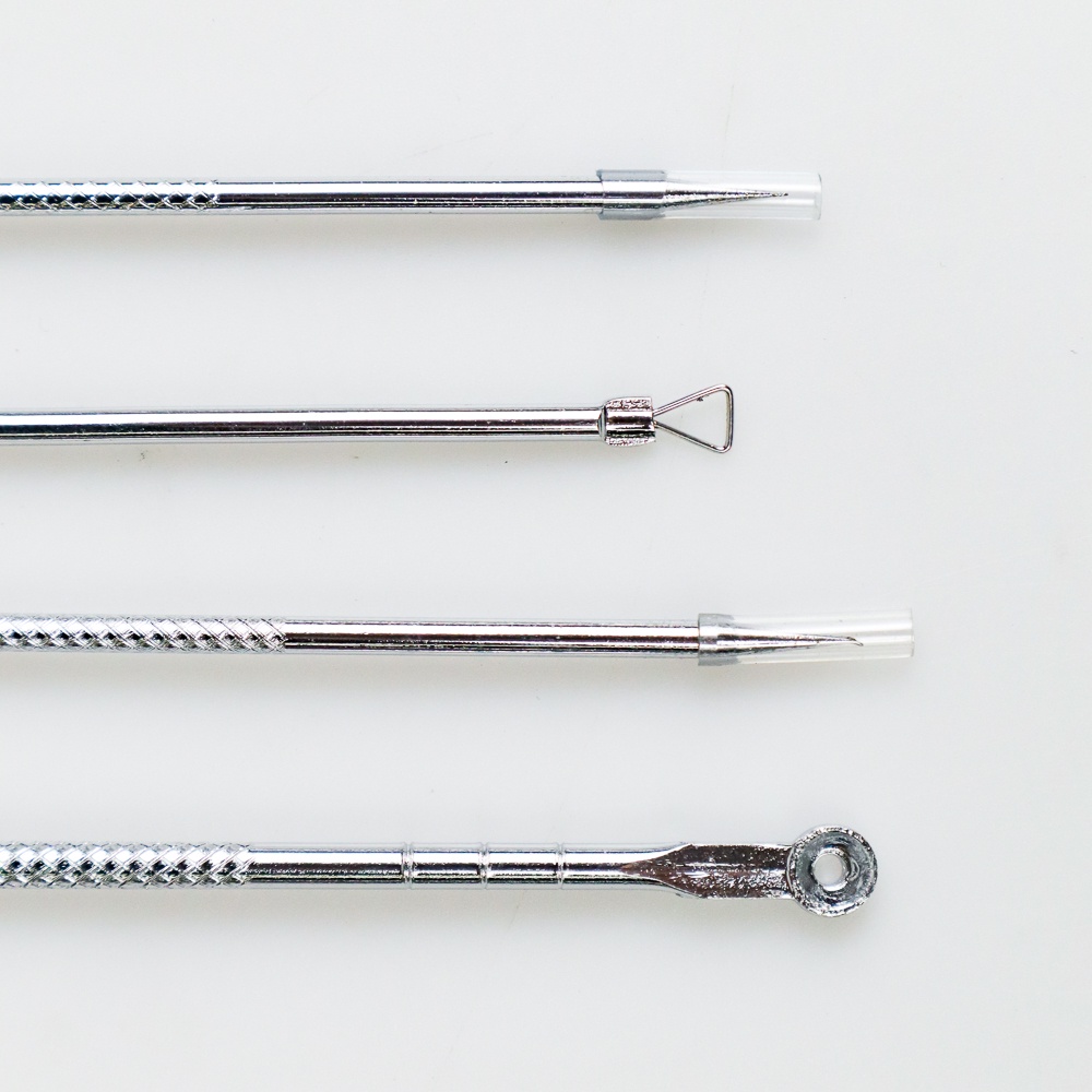 [GROSIR] Pinset Pembersih Komedo Face Care Skin Acne Pimple Needle Remover Kit 4 PCS
