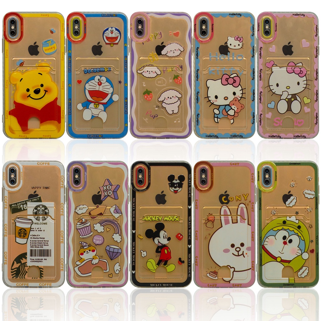 New Transparant Case Motif Card Slot Holder Soft Case Premium Full Lens Cover Oppo A 76/A 36 | A 57 4G | A 96 AG | Reno 8 5G | 8 Pro 5G