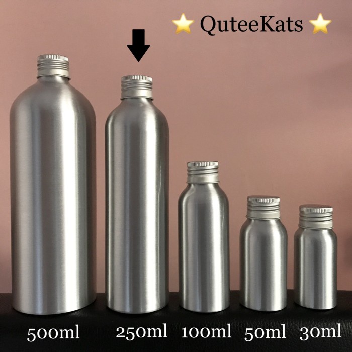 Receptacle Botol Aluminium Dengan Tutup Aluminium Ulir 250Ml 500Ml